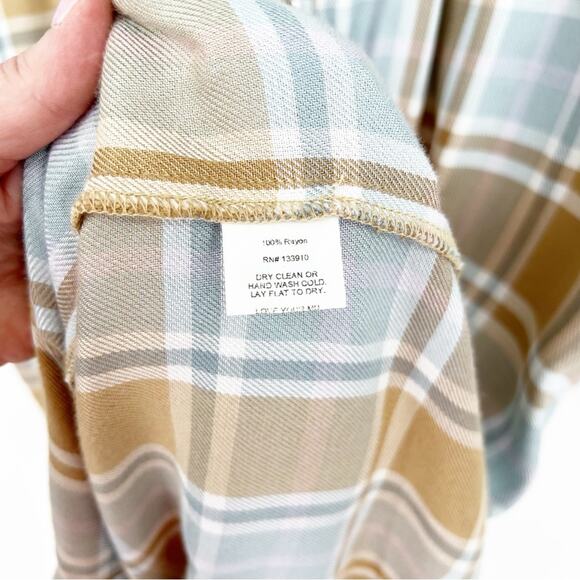 Show Me Your MuMu Leo Plaid Button‎ Down Duster Top S - Picture 7 of 8